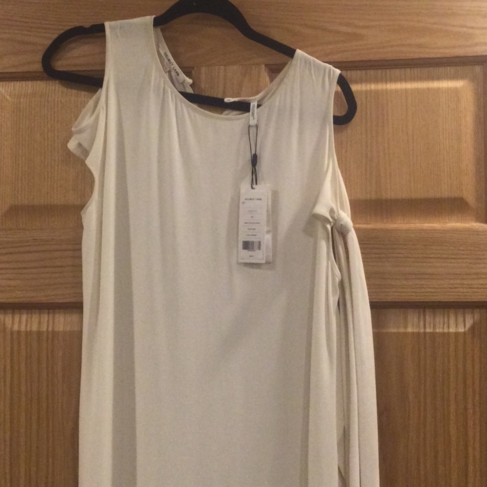Helmut Lang Cold Shoulder Satin Back Crepe Dress - Picture 3 of 12